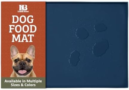 Leash Boss Dog Food Mat - Waterproof Cat & Dog Bowl Mat for Food and Water, Silicone Pet Feeding Mats for Floors, Non-Slip Placemat with High Edges, Puppy Essentials (XXL: 30"x22", Navy)