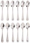 Winco 0005-01 12-Piece Dots Teaspoon Set, 18-0 Stainless Steel