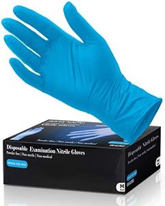 Serenelife Nitrile Disposable Latex & Powder Free Medium Gloves - Great for Kitchens, Food Handling & Cleaning Supplies - Soft & Comfortable fit - Vinyl & Nitrile blend - 100 Pack