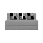 Home Decor Lounge Sofa 3 Seater, Sofa Bed 6X6 Feet, Folding Sofa Bed, Sofa Cum Beds for Living Room, Flipper 3 Seater Sofa with Cushion-Grey Color