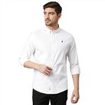 Thomas Scott Men's Button Down Collar Slim Fit Casual Shirt (White, Medium)