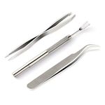 KUUQA 3 Pcs Stainless Steel Tick Remover Tool Set Pet Dogs Cats Ticks Remover Kit Including 1 PCS Tick Removal Tweezers 1 PCS Sharp Rake and 1 PCS Two Clips