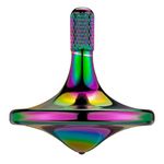 CHEETOP Precision Metal Spinning Top, Spin Smooth for A Long Time, Best Spin Time Over 8 Minutes, Perfect Balance Well Made Desktop Gyro Toy, Upgrade Version 2.0 (Iridescent, Large Diameter 34mm)