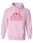 ALLNTRENDS Adult Hoodie Upside Down Shadow Monster Trendy Cool Sweatshirt (M, Light Pink)