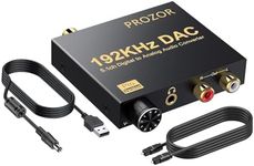 PROZOR 192kHz Digital to Analog Audio Converter Support Dolby AC-3 DTS 5.1CH with Volume Adjustable, Optical to RCA DAC Decoder, Digital DAC Converter SPDIF TOSLINK to Stereo L/R & 3.5mm Jack