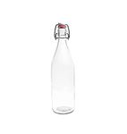 Pure Source India Glass Water,Beer,Juice,Cold drinks Bottle With Steel Lock(Clear), 1000ml (1PCS)