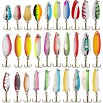 QualyQualy Fishing Spoons Fishing Lures Hard Bait Trout Lure Salmon Bass Fishing Metal Lures Fishing Spoon Lures 1/8oz to 3/10oz 30Pcs