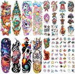 52 PCS Kids Full Arm Temporary Tatt