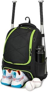 LARIPOP Youth Baseball Bag - Softball Backpack for Baseball and T-ball Gear with Separate Shoe Compartment, Adult Bat Backpack for Glove Helmet and Accessories with Large Compartment Fence Hooks