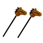 Carousel Home Pack of 2 Hobby Horse With Sound | Kids Stick Horse With Galloping Neighing Sounds | Childrens Plush Horse Riding Toy For Boys Girls - 72cm