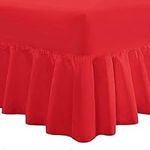 Indus Textiles Valance Frilled Percale Fitted Bed Sheets Red - Double