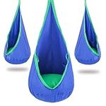 YAERSI Kids Pod Swing Seat 100% Cotton Child Hammock Chair with PVC Inflatable Cushion for Indoor and Outdoor Use Portable