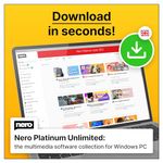 Nero Platinum Unlimited | Image, Video, Music Management, Editing & Streaming, Ripping, Burning, Backup & Recovery, PC Tuning | Win 11/10/8/7 | 1 Device | Annual licence | Activation code per email