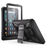 All-New Kindle Fire 7 Tablet Case (12th Gen, 2022 Release) - Sanyetral Lightweight Armor Series Full Body Rugged Hands-Free Viewing Stand with Screen Protector for Amazon Fire 7" Kids Tablet - Black