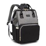 motherly Stylish Babies Diaper Bags For Mothers - Economical Version, 6 Month Warranty, (Black & Gray, 18 Liters, Maternity Bags)