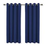 NICETOWN Solid Blackout Curtain Panels - Thermal Insulated Back Tab/Rod Pocket Draperies for Living Room Decoration (Royal Blue,W52 x L63,1 Pair)