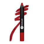 SUGAR Cosmetics Matte as Hell Crayon Lipsticks for Women | Lasts Up To 8+ Hours | Lip Crayon with Sharpener | 2.8gm - 01 Scarlett O'Hara