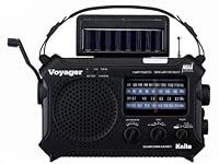 Kaito KA500IP-BLK Voyager Solar/Dynamo AM/FM/SW NOAA Weather Radio with Alert and Cell Phone Charger, Black