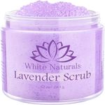 Lavender Oil Body Scrub, Organic Exfoliator for Soft Skin, Pure Exfoliate, Deep Cleanse, Natural Women Exfoliating Dead Sea Salt Face Scrub, Moisturizing Skin, Acne, Cellulite, Scars, LARGE 12oz Jar