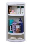 Simandhar Rotating Plastic Bathroom Corner Cabinet | Bathroom Organizer Storage | Corner Shelves Wall Mounted | Bathroom Accessories Size (62cm*25 cm*25 cm) (White)