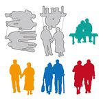 GLOBLELAND Old Couple Cutting Dies Metal People Man Woman Die Cuts Embossing Stencils Template for Paper Card Making Decoration DIY Scrapbooking Album Craft Decor