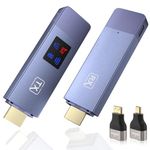 Wireless Hdmi Transmitter and Receiver, Wireless HD Extender Plug & Play Portable 2.4G/5G with LED Screen Hdmi Kit for Streaming Video and Audio to Monitor from Lapt (Purple)
