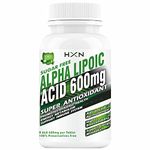 HXN Alpha Lipoic Acid 600mg, ALA Supplement With Vitamin B12, L-Glutathione, Hyaluronic Acid, Vit C, Antioxidant Supplements For Neuropathy, Good Health & Liver Detox-60 Tablet (Sugar-Free Pack1)