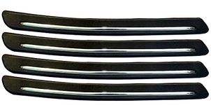 VRT Rubber Car Bumper Protector Guard with Single Chrome Strip for Car 4Pcs - Black (Universal) (Big Size)