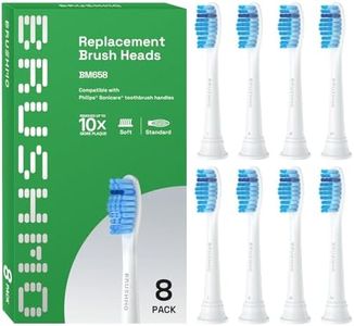 Brushmo Extra Soft Replacement Toothbrush Heads Compatible for Philips Sonicare HX6053/64, Ultra-Soft Bristles Gentle Cleaning for Sensitive Teeth, BM658, White, 8pk