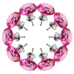 BNYZWOT Crystal Glass Cabinet Knobs 30mm Diamond Shape Drawer Kitchen Cabinets Dresser Cupboard Wardrobe Pulls Handles 10 Pcs