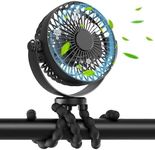 meibolin Stroller Fan for Baby, Rechageable Battery Opereated Portable Fan with Flexible Tripod 3 Speeds Handheld Small Fan Ideal for Baby Stroller, Car, Seat, Crib, Bike, Treadmill