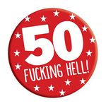 LimaLima 50th Birthday Badge 50 Today 76mm Pin Button Novelty Gift Men Women Him Her