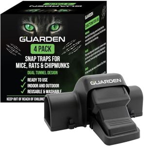 Rat Traps Indoor (4 Pack) Catch Rats, Mice, and Voles Fast with These Simple to Bait, Safe to Set, Non Electric Rat Trap for Home, Yard, and Barn