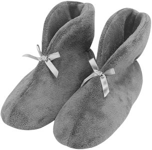 Slipper Boots, Forfoot Womens Slippers House Lightweight Winter Warm Slipper Booties Plush Bedroom Bootie Indoor Office Shoes Dark Grey US 9.5