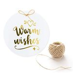 Premium Gold Foil Warm Wishes Gift Tags (Pack of 50)