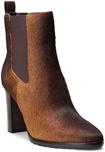 Lauren Ralph Lauren Women's Mylah Ombré Haircalf Bootie Ankle Boot, Dark Brown Ombre/Chestnut Brown, 5.5