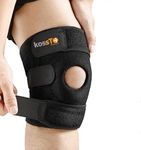 Kossto Open Patella Knee Brace with Adjustable Bi-Directional Straps - Relieves Arthritis, Torn Meniscus, ACL/MCL, Running Sports, Joint Pain Relief for Men & Women (Pack of 1)