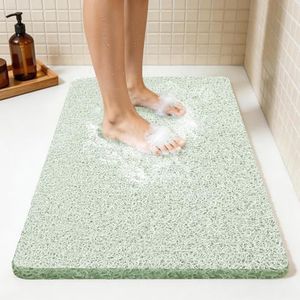 Joyhalo Shower Mat Bathtub Mat Non Slip, Bathmats Non Slip, Quick Drying Foot Scrubber Loofah Mats for Shower, Tub, Bathroom, Home, 32x24inch, Mint Green