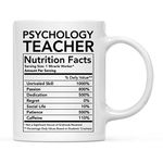 Andaz Press Funny 11oz. Ceramic Coffee Tea Mug Thank You Gift, Psychology Teacher Nutritional Facts, 1-Pack