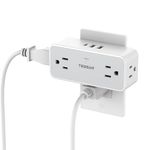 Multi Plug Outlet Extender with USB C Charger Block, TESSAN Plug Extension Block, Surge Protector with 4 Wall Outlets and 3 USB (1 USB C), Outlet Splitter for Travel Home Office Dorm Room Essentials