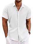 COOFANDY Men's Linen Shirts Short S