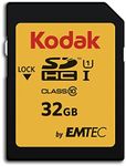 KODAK Premium Memory Card 32GB, 85MB/s Read Speed, 25MB/s Write Speed for Full HD Video and High-Resolution Pictures, Compatible with SDHC Standard - EKMSD32GHC10K