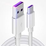 LUYANhapy9 USB C Cable,5A USB Type C Phone Super Fast Quick Charging Cable Data Sync Cord Phone Charger Cord Fast Charging Cable for Huawei Samsung White 3meters