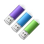 KOOTION 32 GB USB Stick Flash Drive 3 Pack Memory Stick 2.0 Swivel Design Thumb Drive Jump Drive Pen Drive USB Key (32 GB, 3 Mixed Colors)