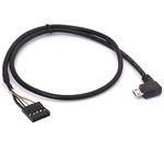 CALANDIS USB Header to Micro USB Dupont Cable, 90 Degree Right Angle Micro USB Male to 5 Pin Motherboard Female Adapter Dupont Extended Cable 50cm/1.5FT (Micro Male 90Degree)