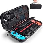 Deruitu Switch Carrying Case Compatible with Nintendo Switch - Fit AC Charger Adapter for UK - with 20 Game Cartridges Hard Shell Travel Switch Pouch for Console & Accessories