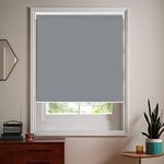 Blackout Blinds for Windows Blinds 100% Black Out Cordless Roller Window Shades with Thermal Insulated and Anti-UV for Kitchen Bedroom Office Easy to Install[Gray,40" W x 72" H]