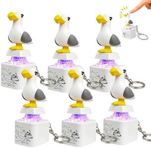 kikpisu Seagull Mine Button Keychain, Rechargeable Clicker with Real Sound