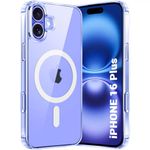 TheGiftKart Ultra-Hybrid Back Case Cover for iPhone 16 Plus Compatible with MagSafe | Camera Protection | Hard Crystal Clear Back | Shockproof Bumper Case Cover for iPhone 16 Plus (Transparent)