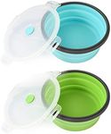 Collapsible Dog Bowls with Lids, 2 